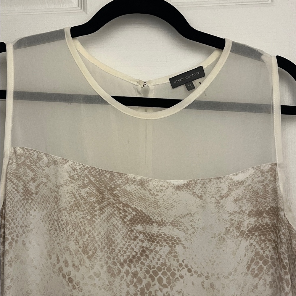 Sheer Snake Print Layered No Sleeves Top - Picture 3 of 8